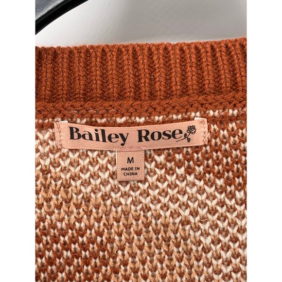 BAILEY ROSE Women's Brown Swirl Print Knit Crewneck Long Sleeve Sweater SZ M - Picture 7 of 10